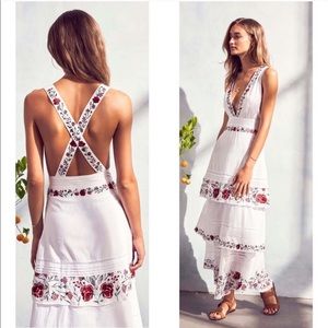 Free People Saylor Rose Embroidered Maxi Dress